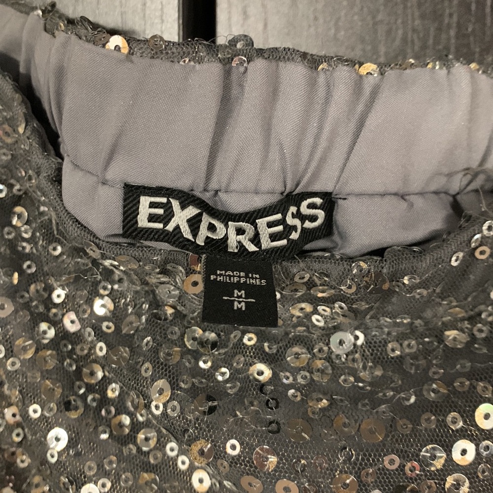 Sequin Silver Skirt M
